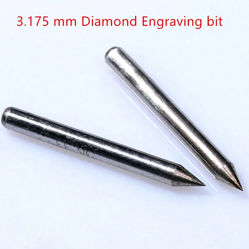 3.175 mm 3mm Diamond Engraving bits drag engraver cnc diamond point metal stone Carving milling cutting tools 2pcs images - 6