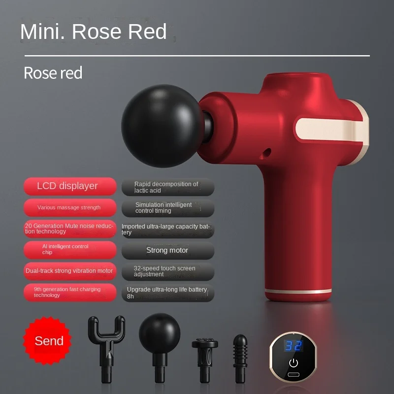 

Mini LCD Massage Gun 32 Speed Touch Screen Deep Tissue Percussion Muscle Mini Massager Fascial Gun for Pain Relief Body Massage