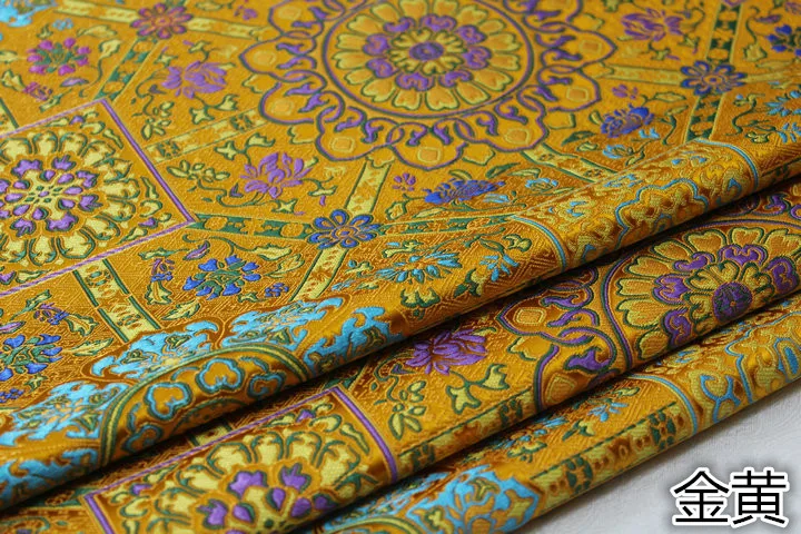 Yellow Китайский Чонсам монгольский халат буддийский материал декоративные Diy подушка ткань для подушек шелк, сатин, жаккард парча Yunjin ткань - Цвет: Yellow