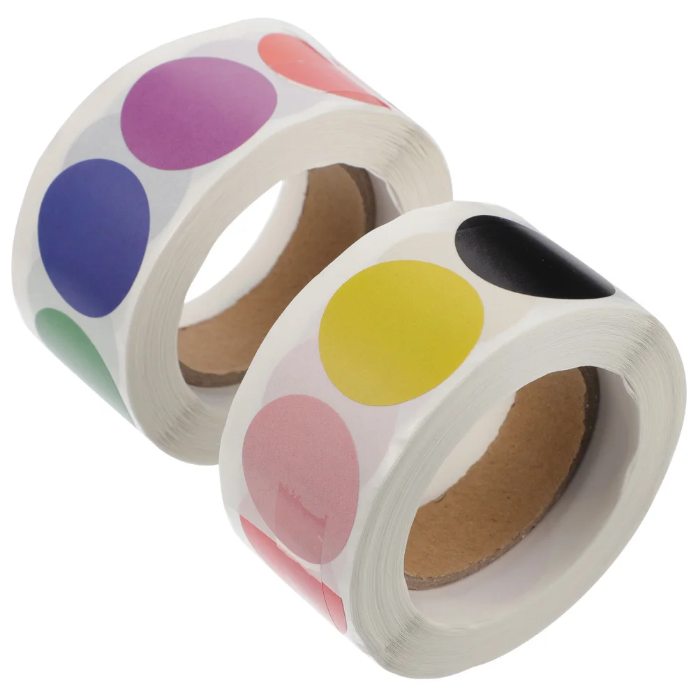

2 Rolls of Scrapbooking Stickers Colorful Dot Stickers DIY Self-adhesive Stickers
