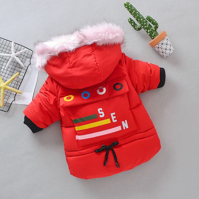 Зимние куртки для девочек детские теплые пальто плотная верхняя одежда малышей