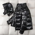 Утолщенный теплый Яркий пуховик на белом утином пуху для мужчин и женщин мужской парный спортивный пуховик с капюшоном матовая куртка пальто корейский тренд