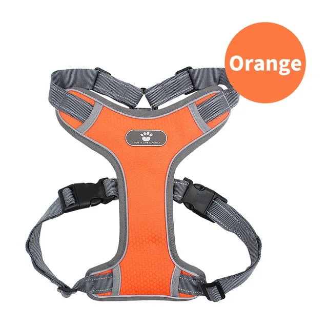 orange 852 Высококачественный ошейник собачий со светоотражателем жгут собак тренировочная безрукавка для домашних животных большие собаки регулируемый поводок для выгула обслуживание собаки мягкий ошейник - Цвет: orange 852