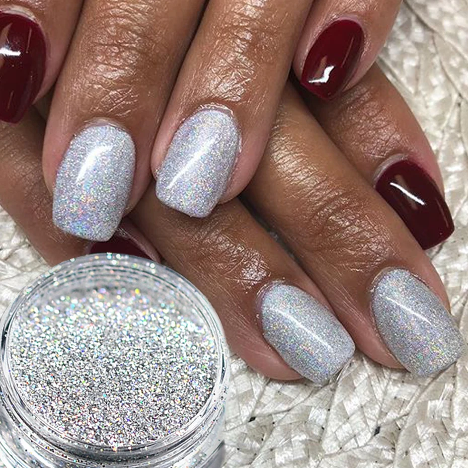 Новое поступление мини-бутылки красивый блестящий порошок для ногтей 3D наклейки