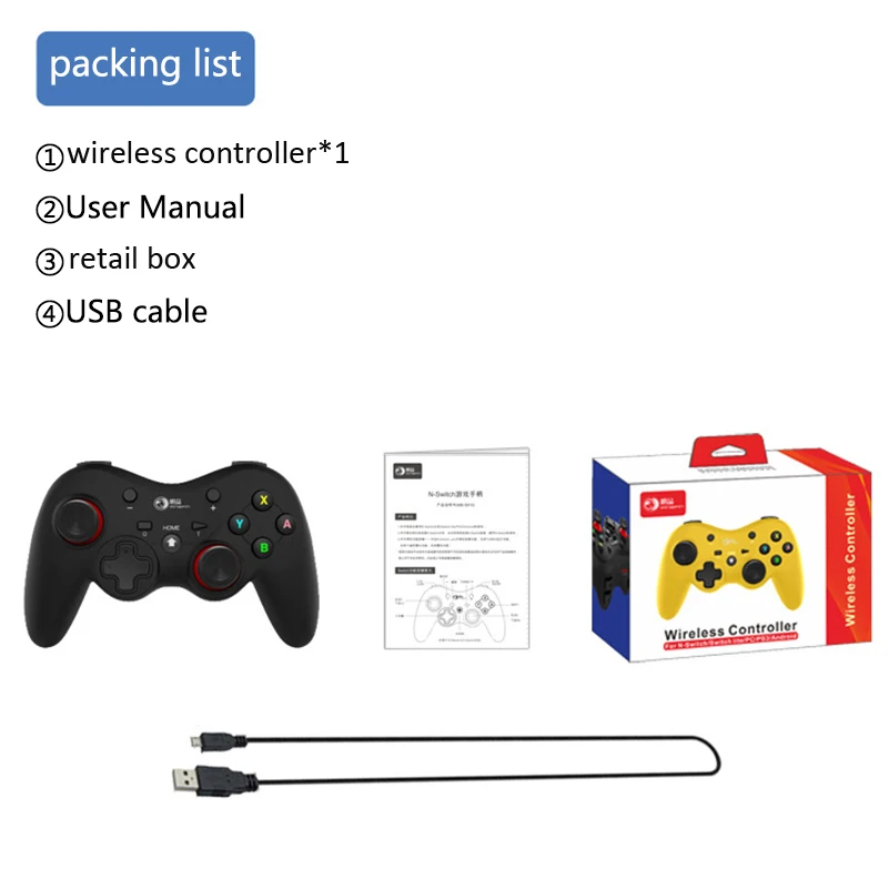 Беспроводной Bluetooth контроллер Pro для Nintendo Switch /Switch Lite /PS3/Android игровой джойстик с 6