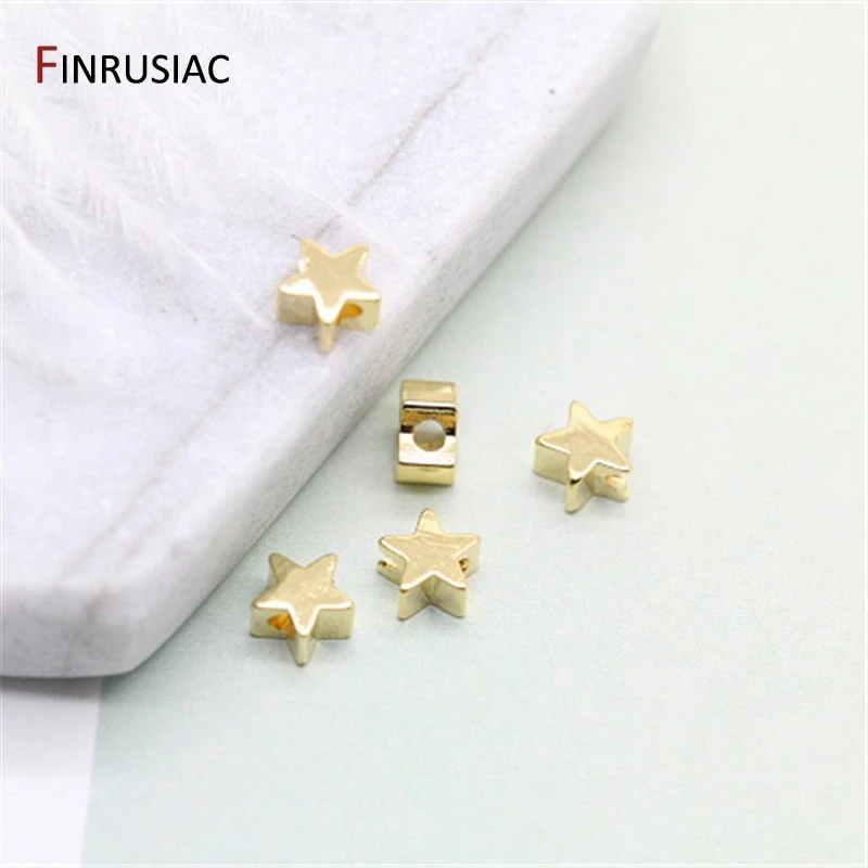 Оптовый позолоченный бисер пентаграмма для изготовления ювелирных изделий 5 мм