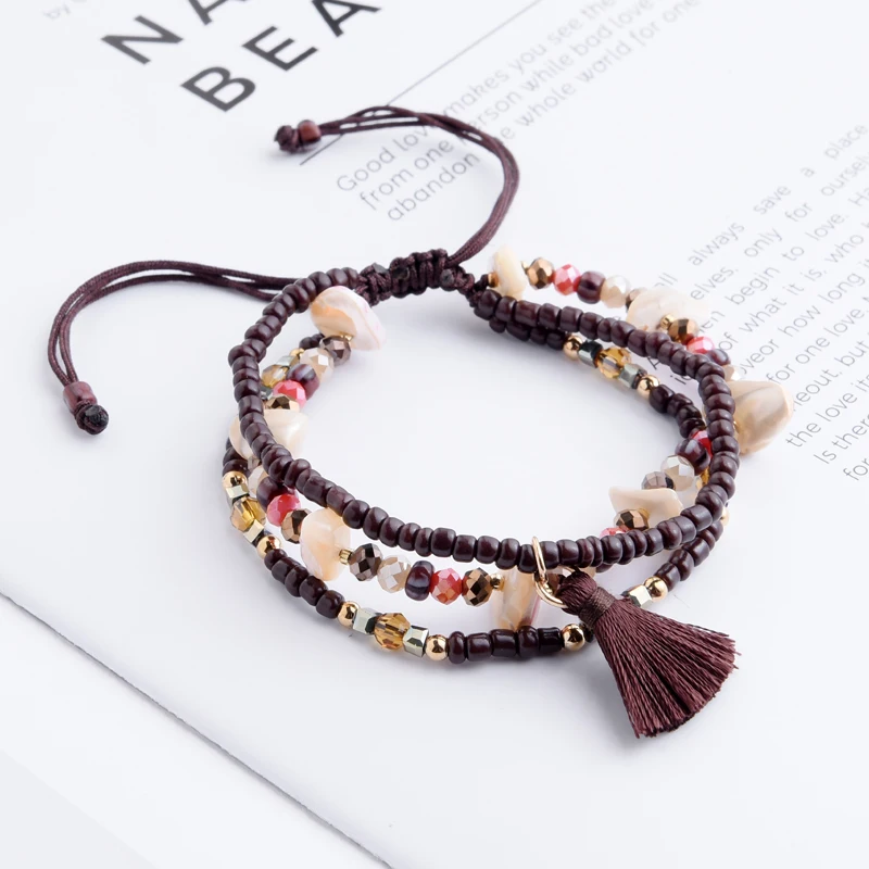 Женские плетеные браслеты в стиле бохо | Украшения и аксессуары