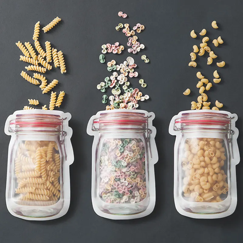 ZipLock сумки прозрачный мейсон форма чашки молния дорожная сумка для хранения еды