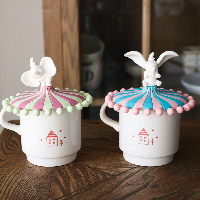 Силиконовая крышка для кофейной чашки Dumbo, Анти-пыль, теплая вода, питьевая чашка, крышка, керамическая кружка, крышка, термостойкая чайная чашка с крышкой, ChirstmasGift