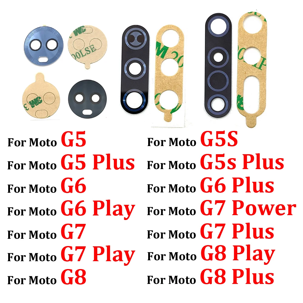 

2 Pcs/Lot ，Original For Moto X4 G8 Play G6 G5 G5s G8 Plus Z2 Force Play G7 Power Back Rear Camera Glass Lens With Adhesive