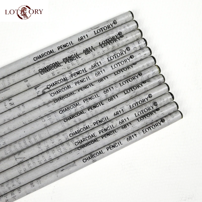 LOTORY 6811 Угольные карандаши 12 шт. эскиз грифельный карандаш Мягкая ручная слеза линия углеродная Ручка инструмент для рисования принадлежности для рисования канцелярские принадлежности