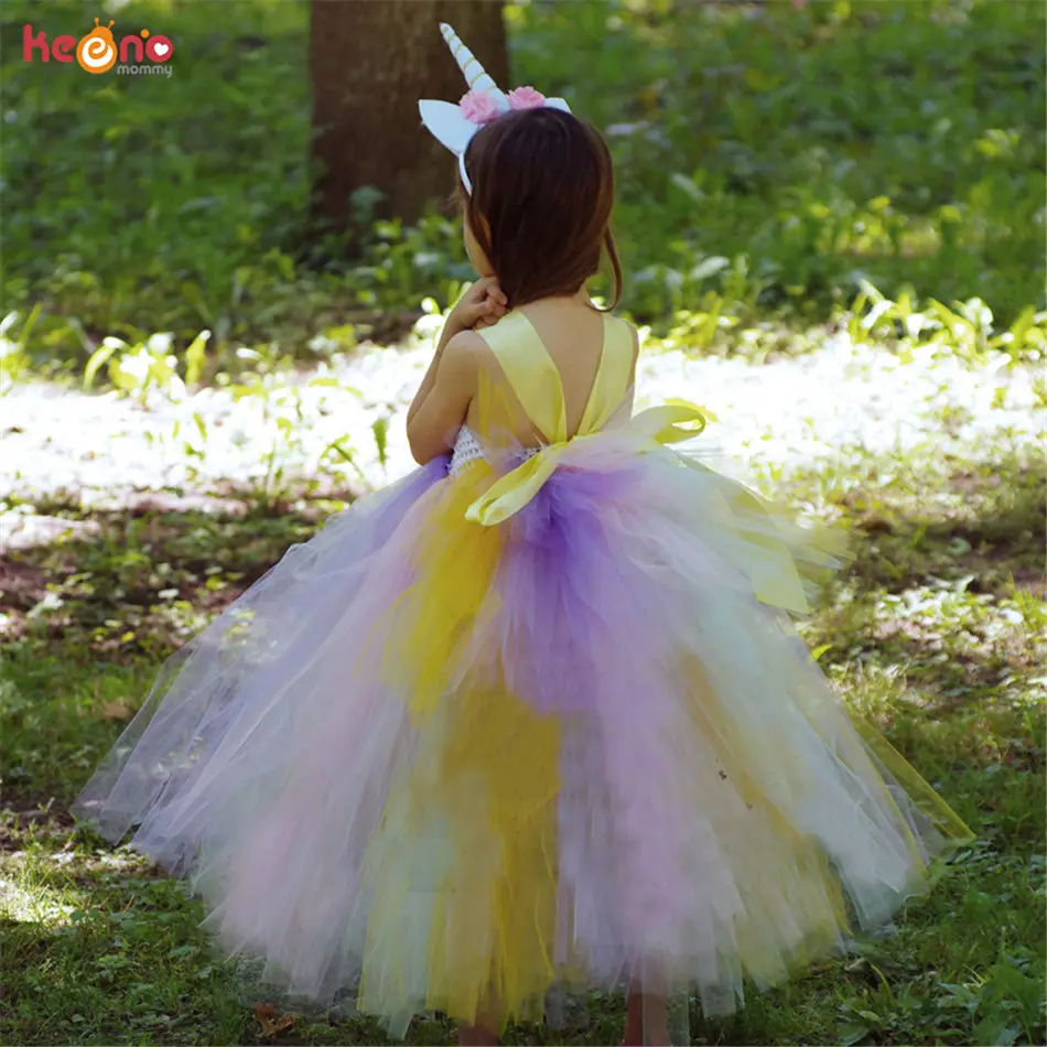 Пастельные платья с единорогом для девочек платье принцессы на свадьбу Пышное