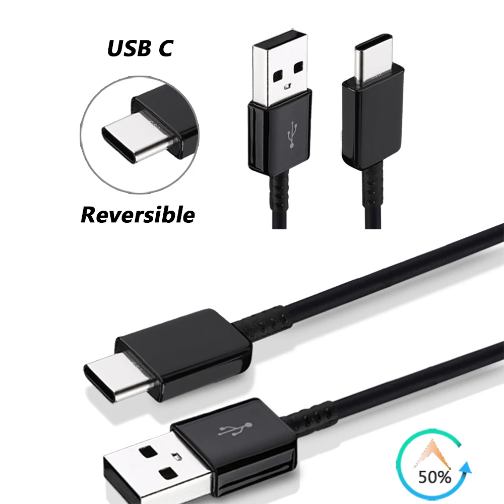 Кабель быстрой зарядки Samsung USB-Type-C 0.28м 1.2м 1.5м 2м 3м белый черный. | Мобильные