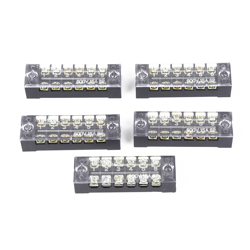 

6Points Screw Terminal Blocks Bus Bar Terminal Block Set 600V High Quality Durable