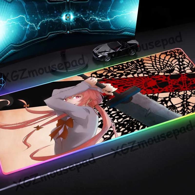 XGZ аниме Crazy Killer большой меч на заказ коврик для мыши RGB черный тонкий замок край