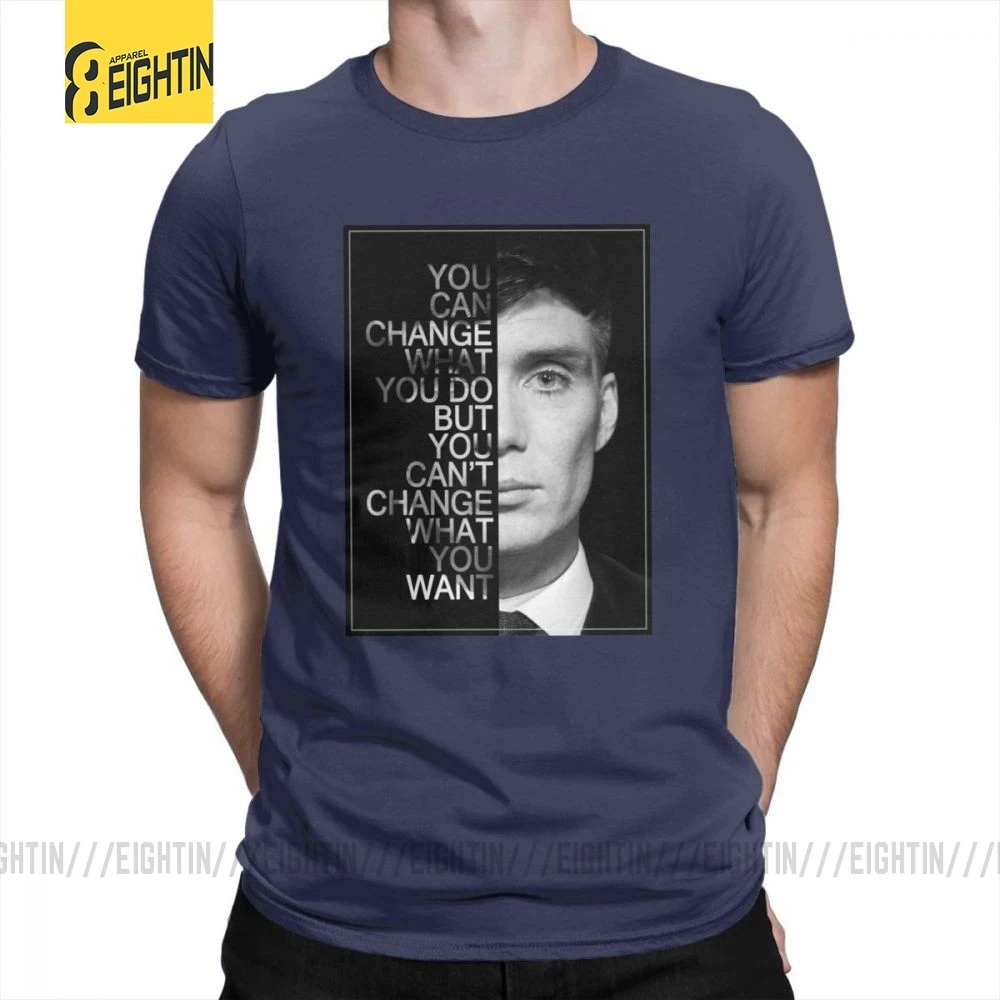 Peaky Blinders мужские футболки с круглым воротником, футболки для отдыха, высокое качество, короткий рукав, хлопок, футболки размера плюс, Популярные - Цвет: Тёмно-синий