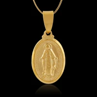 trend virgin mary pendant necklace for women men gold silver color dainty cross thin chain collier femme christian jewelry 50cm