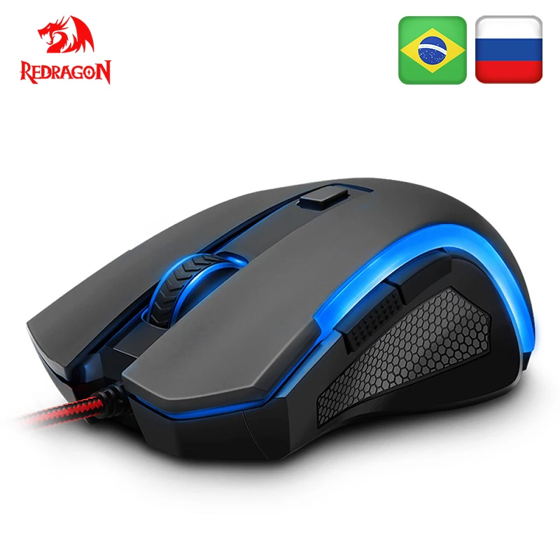 Redragon GRIFFIN M607 USB Проводная игровая компьютерная мышь 7200 dpi 6 кнопок 7 цветов с подсветкой RGB программируемая эргономичная для PC Gamer