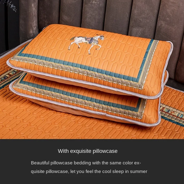 

Three-Piece Set of Summer Sleeping Mat Summer Viscose Fiber Mat Soft Seat Mat Machine Washable Single