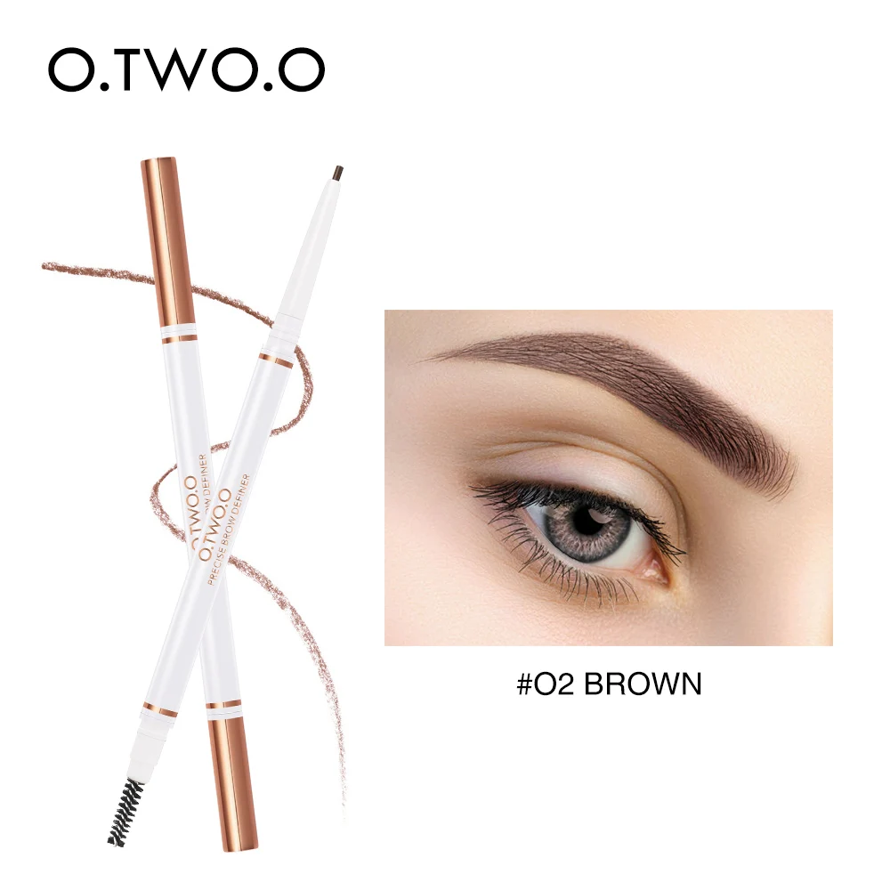 02 brown O.TWO.O карандаш для бровей, водостойкий, натуральный, стойкий, ультра тонкий, 1,5 мм, для бровей, ТИНТ, косметика, карандаш для бровей, 4 вида цветов бровей, макияж - Цвет: 02 brown