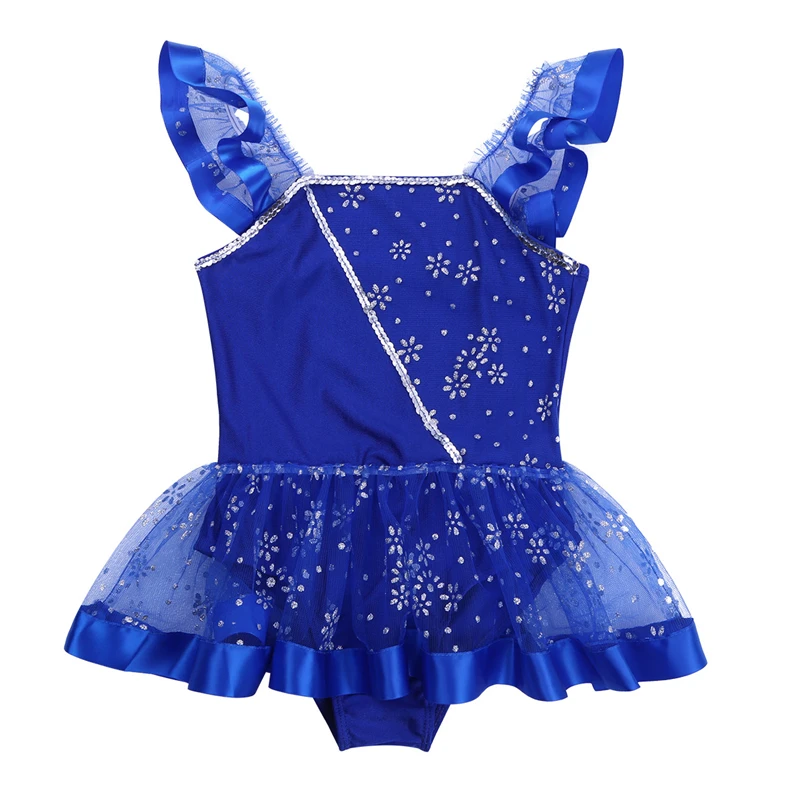 Детское балетное платье-пачка с рукавами-крылышками для девочек платье-трико