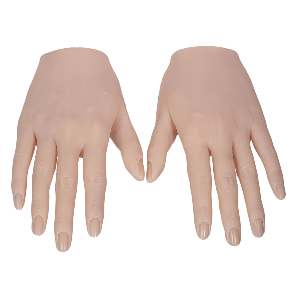 

1 Pair of Hand Nail Art Practice Mannequin Flexible Hand Manicure