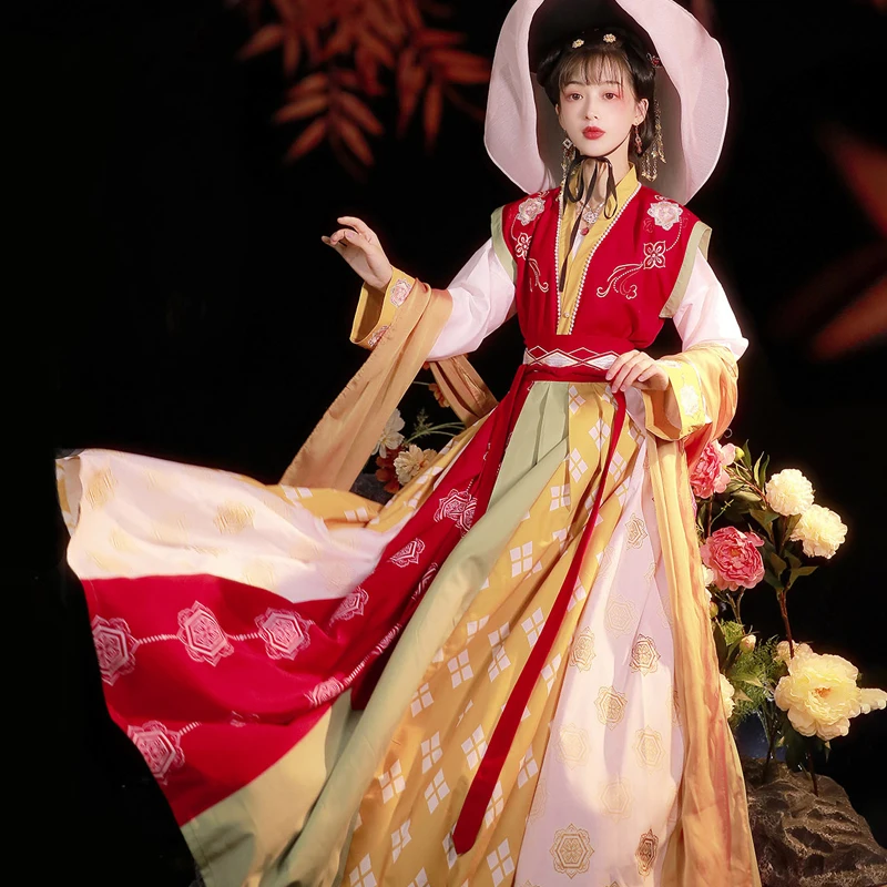 

Женское оранжевое платье принцессы Hanfu, костюмы для косплея, традиционное китайское платье, Сказочная одежда, одежда для народного танца, сц...