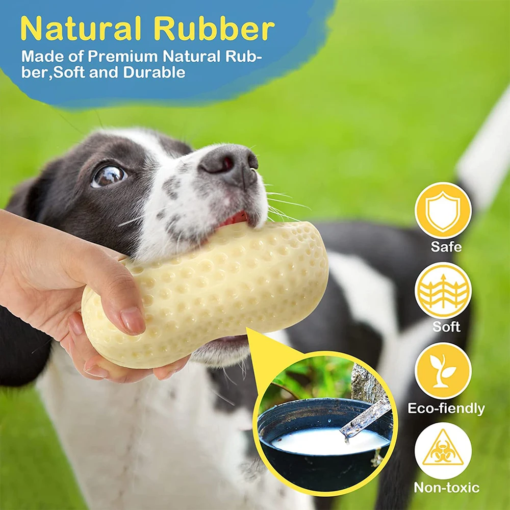 Funny Pet Dog Squeaky Toys For Small middle Dogs Bite Resistant Puppy Cat Dogs Toys Pets Rubber peanut clean tooth Chew Toy
