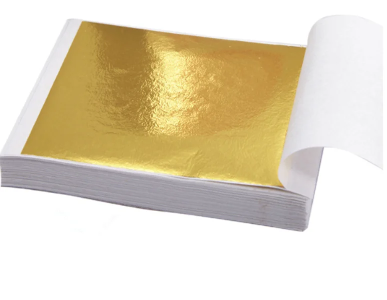 100 листов Тайвань Блестящий Золотой лист для золочения мебелью линии стены