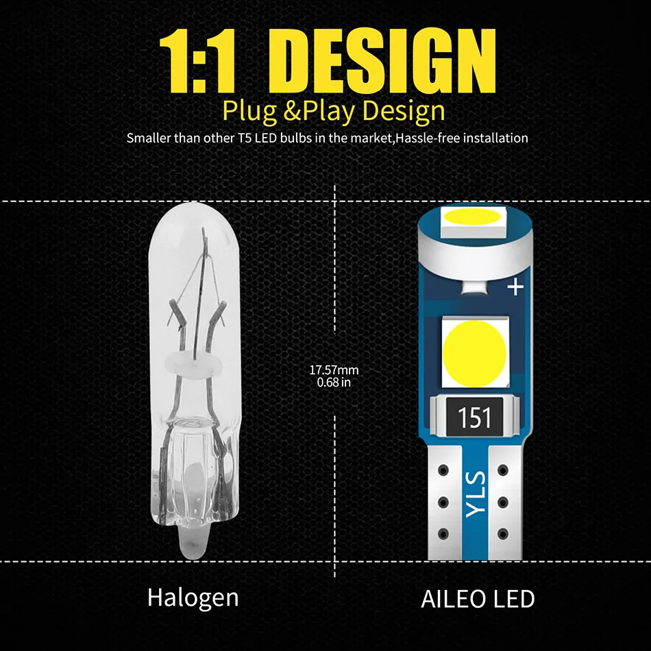 KAFOLEE T5 светодиодный W3W лампа приборная панель 3030 SMD клиновидная База