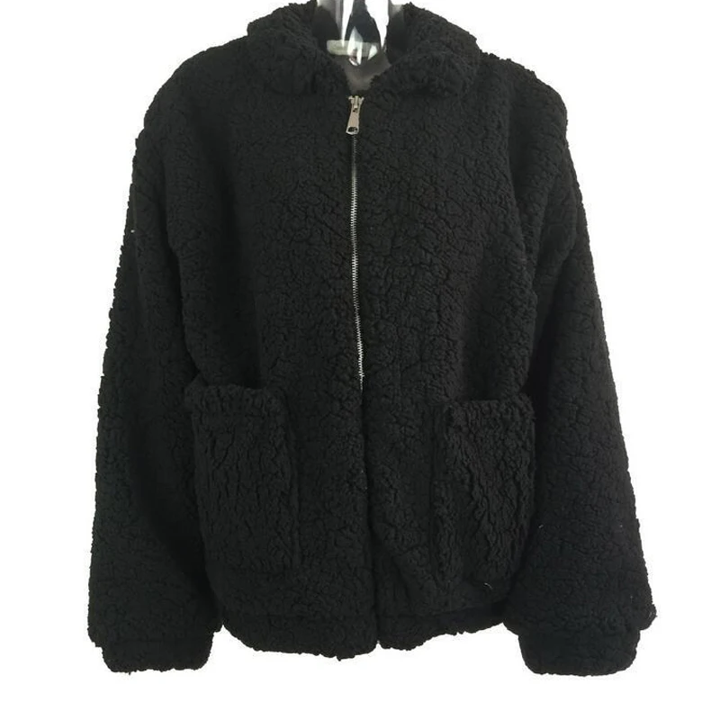 Женская куртка из искусственной овечьей шерсти более размера d зимняя теплая