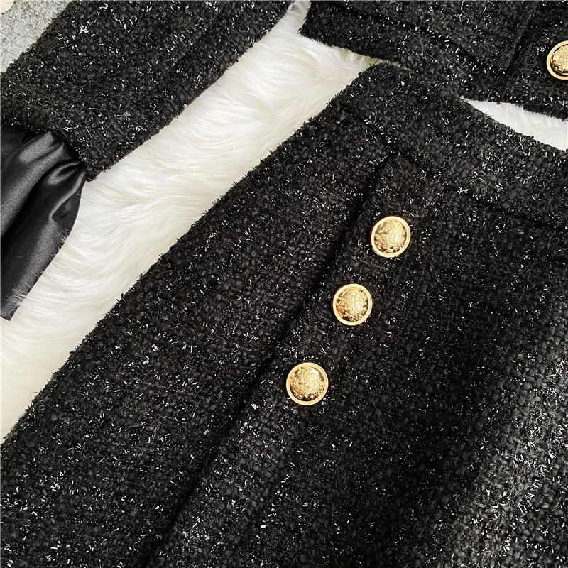 

2021 New Korean Fashion Suit Fall Clothes Dress Sweater Crio Tops Two Piece Outfits for Women Female Roupas 2 Piece Set TZ695