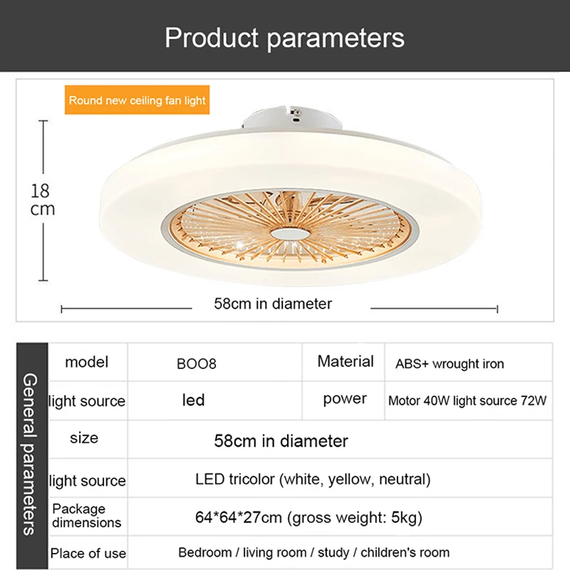 Умный потолочный вентилятор с Wi Fi и управлением через приложение|Потолочные