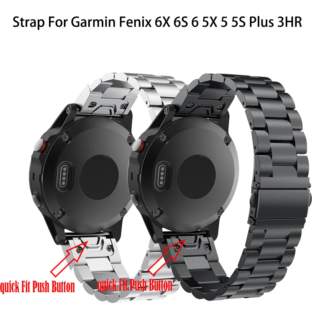 Ремешок из нержавеющей стали для Garmin Fenix 5 5X 5S 6 6s 6x Pro 3HR модный металлический