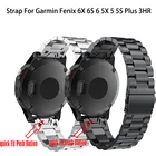 Ремешок из нержавеющей стали для Garmin Fenix 5 5X 5S 6 6s 6x Pro 3HR, модный металлический браслет для наручных часов, 20 мм 22 мм 26 мм
