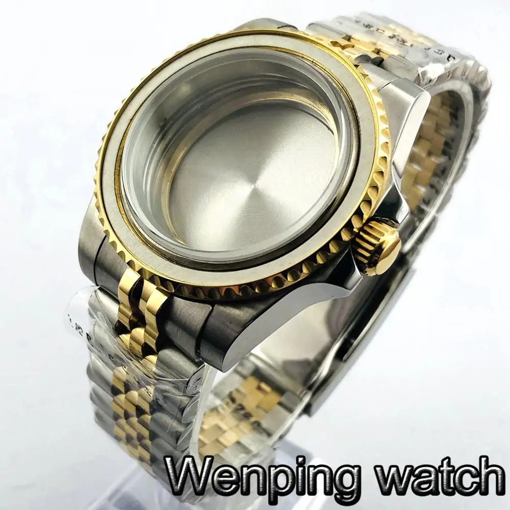 

New 40mm watch case sapphire glass Jubilee band case fit ETA2836 Miyota 82 series Mingzhu DG 2813 3804 Seagull 1612 movement