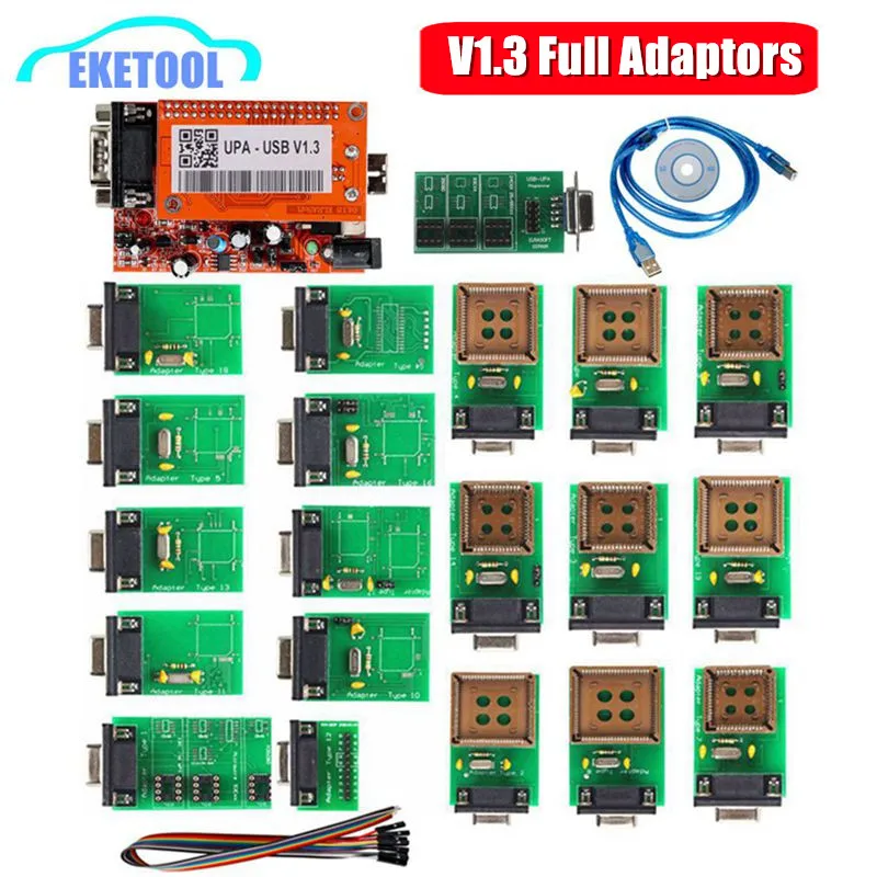 

Newest UPA USB Serial Programmer V1.3 Green Adapter Full Auto ECU Chip Tuning UUPROG EEPROM V1.3 ECU Programmer Adapters