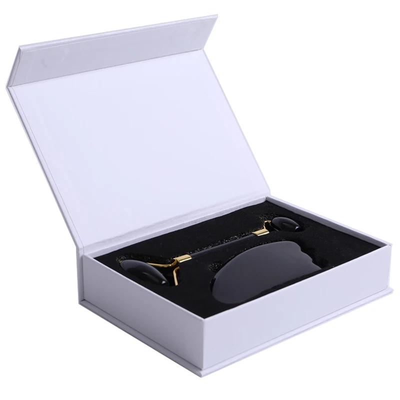 Натуральный обсидиан гуаша гуашь скребок бриллиантовый камень для массажа лица