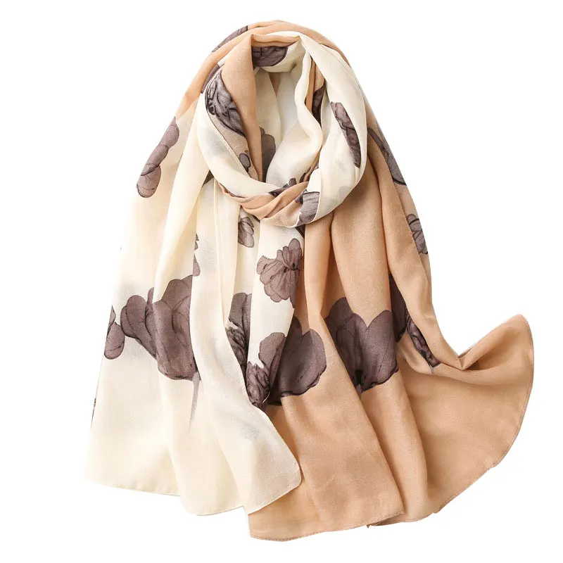 

Women Fashion Floral cotton Viscose Shawl Scarf High Quality Wrap Pashmina Stole Bufanda Muslim Hijab Bandana Ladies Scarves