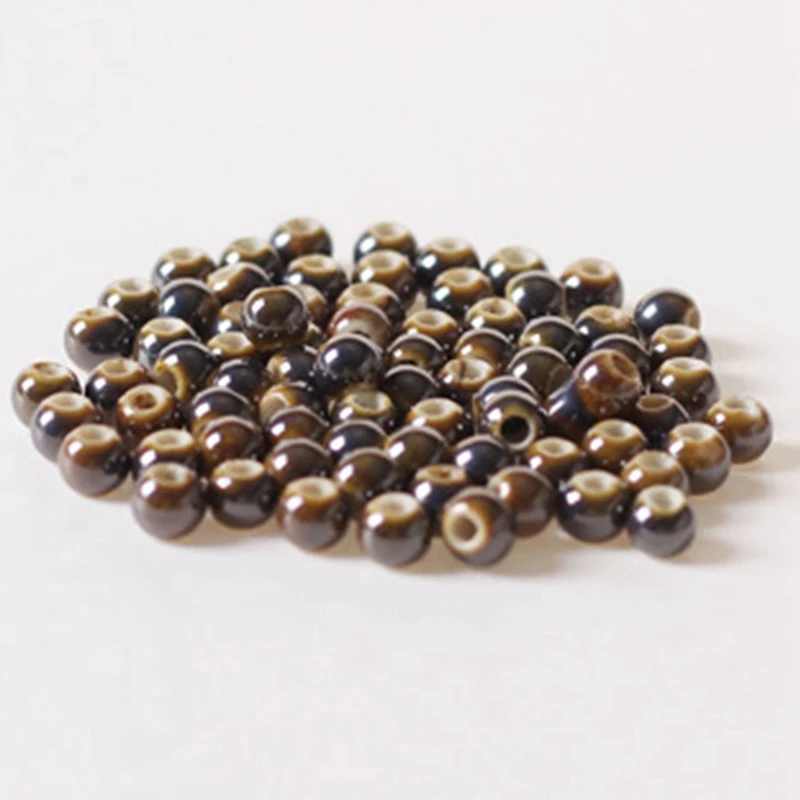 

Ceramic Small Jewelry Loose Beads Brown Beaded Hand-Woven Material Student Girl Homemade Bracelet Beads