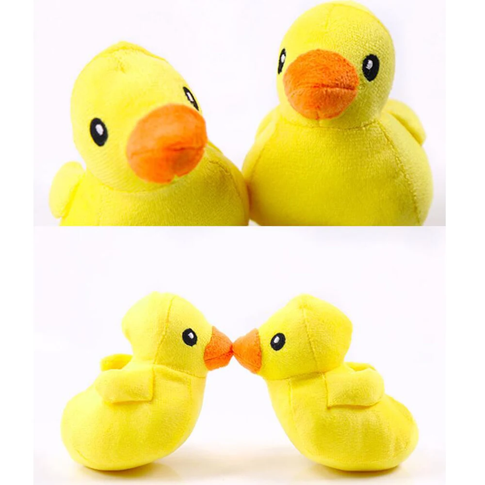 1 шт. милая мягкая плюшевая игрушка для домашних животных желтая утка скрипучие