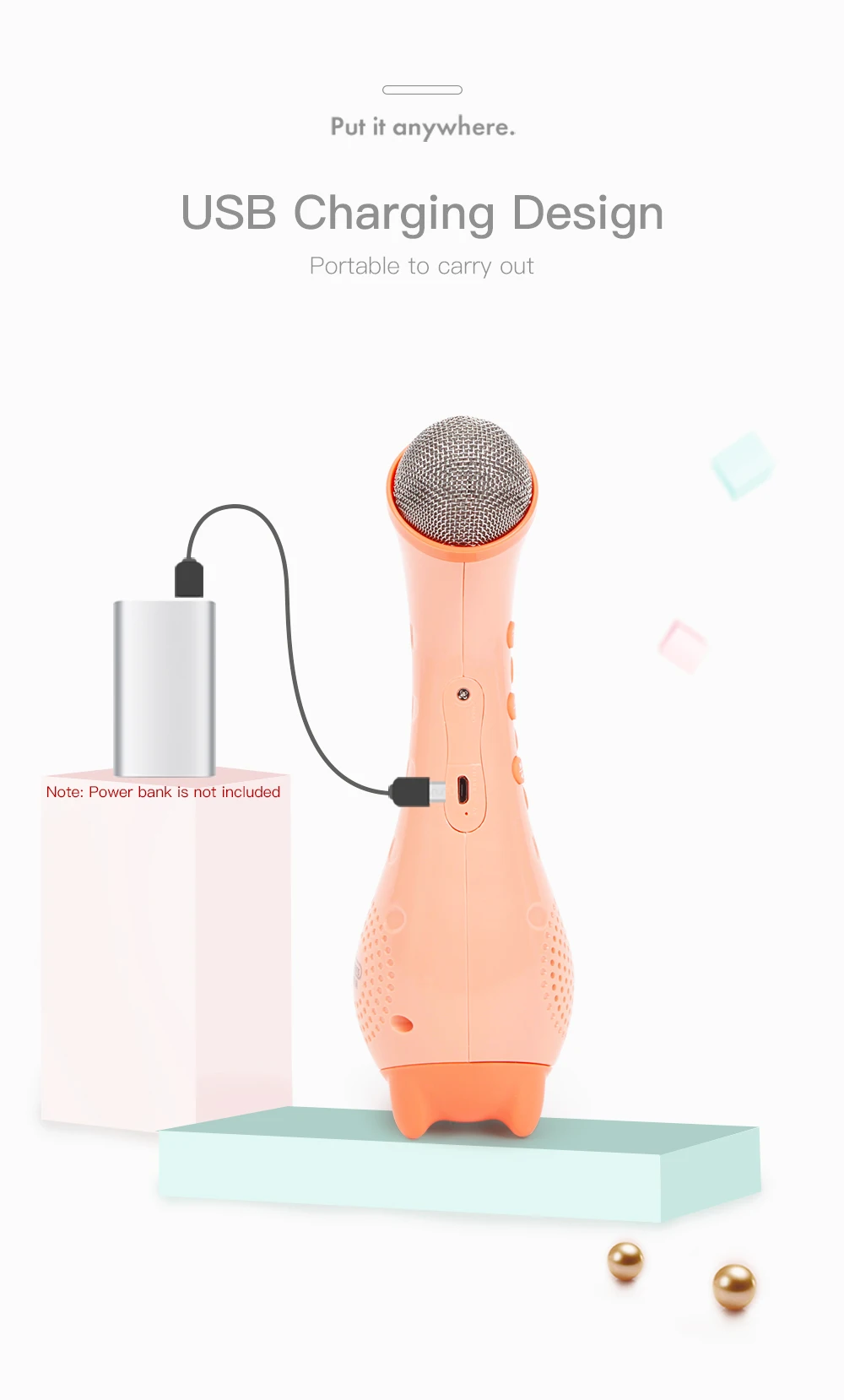 Beiens Милый Забавный детский usb зарядный микрофон олень микрофон караоке Подарок Музыка Пение машина беспроводной карманный KTV игрушка