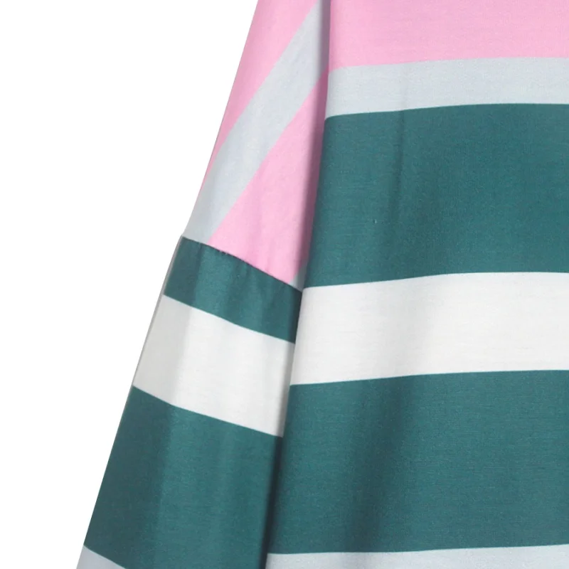 

Women Hooded Sweatshirts Striped Long-Sleeved Loose Pullovers Tops Autumn Casual Korean Style Hoodies Female