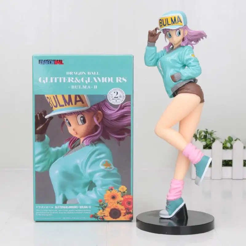 bulma blue with box Аниме Dragon Ball Z launch Lunch Bulma Scultures BIG Zoukei Tenkaichi Budoukai ПВХ Фигурки Коллекционная модель игрушки куклы - Цвет: bulma blue with box