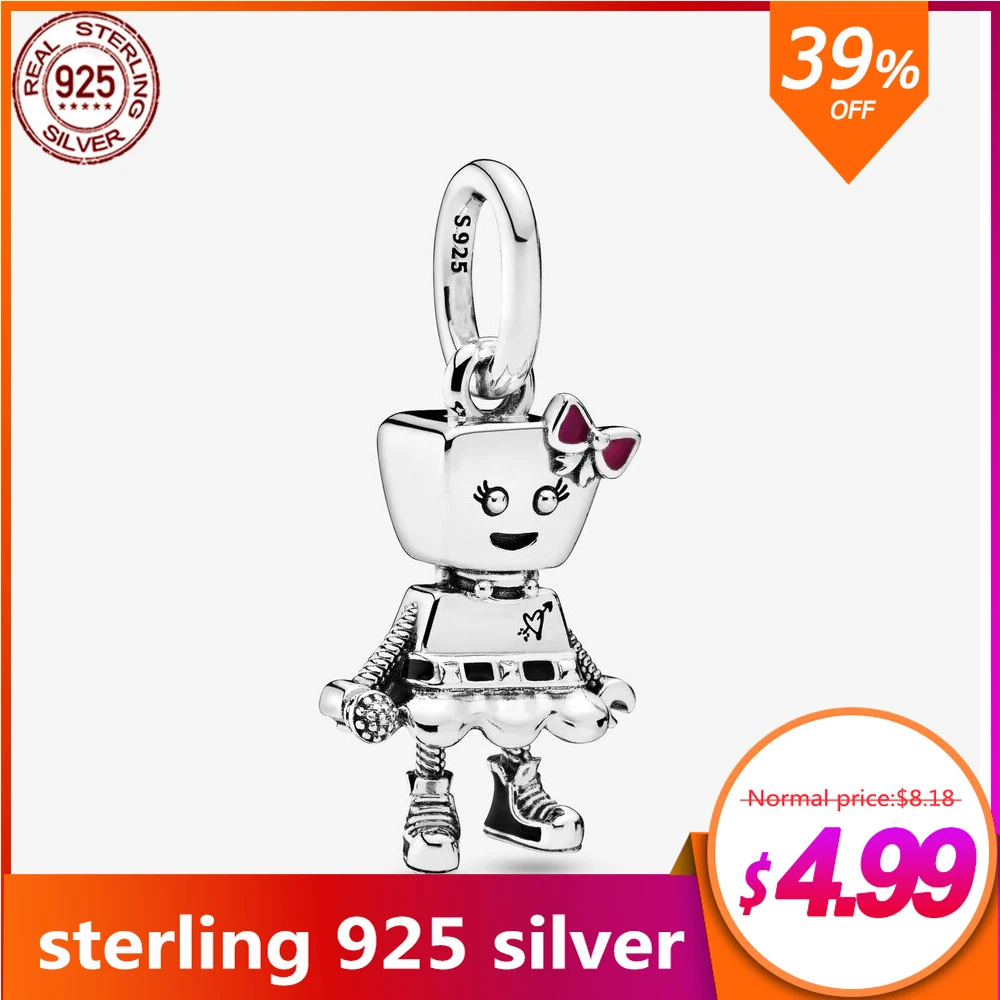 Серебряные бусины 925 пробы очаровательные оригинальные Пандора браслеты Белла