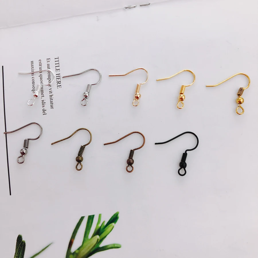 100 шт./лот цветные модные дешевые бусины железные застежки крючки для ушей с