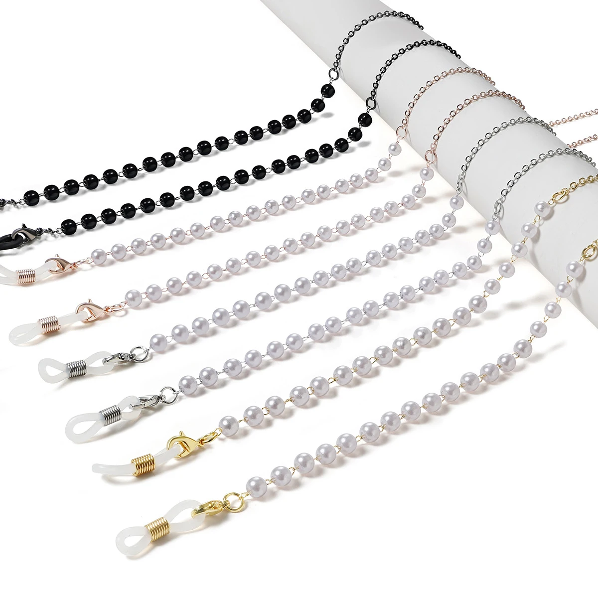 

Silver Color Sunglasses Masking Chains For Women Luxurty Pearl Eyeglasses Chains 2021 New Fashion Gold Jewelry Wholesale