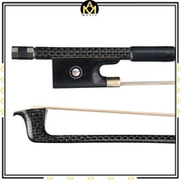 master 44 size violin bow silver silk braided carbon fiber stick natural horsehair w ebony frog paris eye inlay durable use