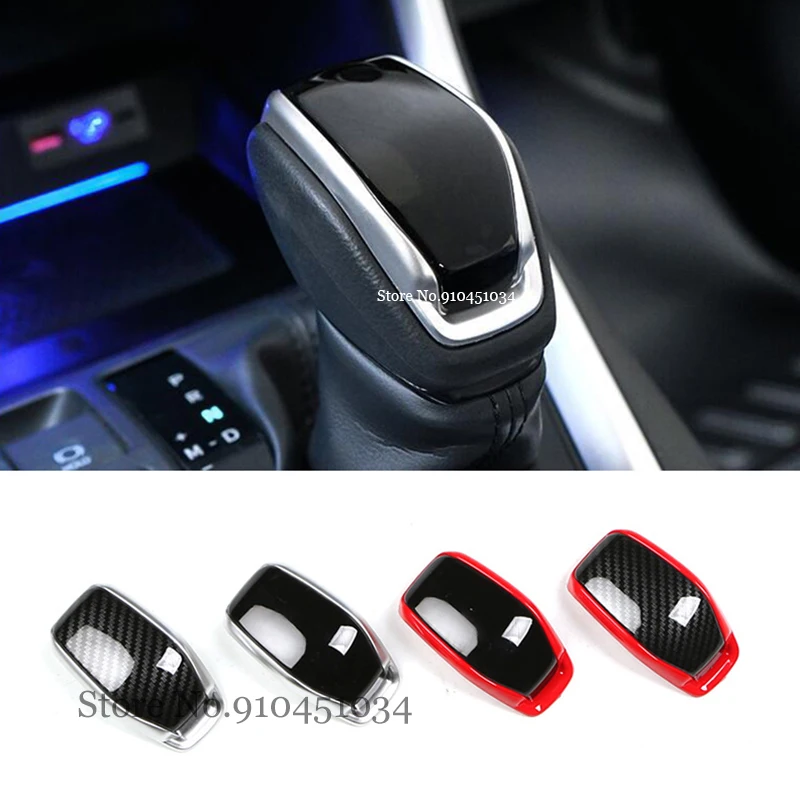 

For Toyota RAV4 Highlander Venza Harrier Crown ABS Carbon fiber Car gear shift lever knob handle Cover Trim Styling Accessories