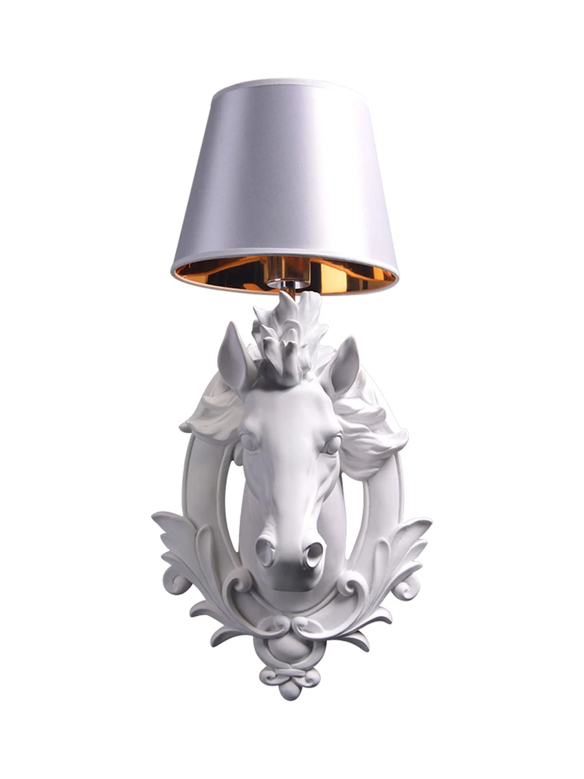 

Novelty Animal Head Horse Head Wall Lamps Nordic European Resin Decorative Living Room Dining Room Sconces Wall Lights Lighting